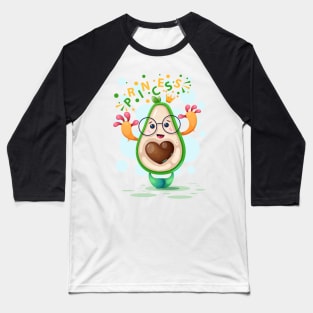 Cute Princess Avocado with eyeglasses Baseball T-Shirt